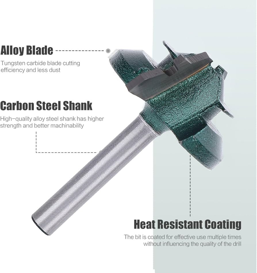 tinber♡ 45 Degree Lock Miter Router Bit, 6MM Shank 1 3/8in Diameter